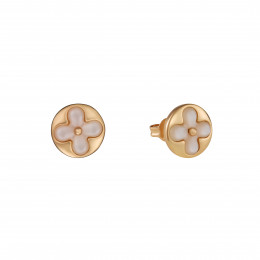 Серьги Louis Vuitton Color Blossom розовые с белой керамикой