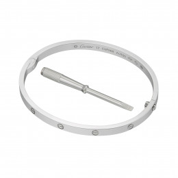 Браслет Картье Cartier Love VGOLD классический тонкий белый
