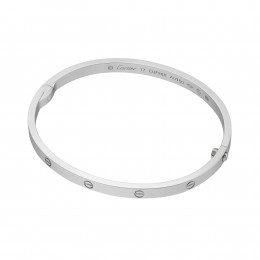 Браслет Картье Cartier Love VGOLD классический тонкий белый