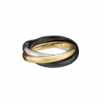 Кольцо Cartier Trinity трёхцветное классическое с черным