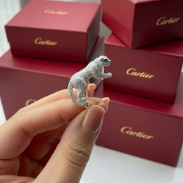 Кольцо Cartier Panthere белое крупное 