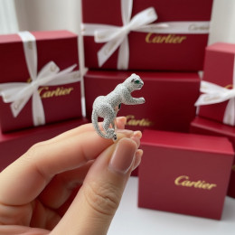 Кольцо Cartier Panthere белое крупное 