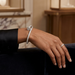 Браслет Cartier Juste Un Clou VGOLD белый классический с паве