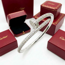 Браслет Cartier Juste Un Clou VGOLD белый классический с паве