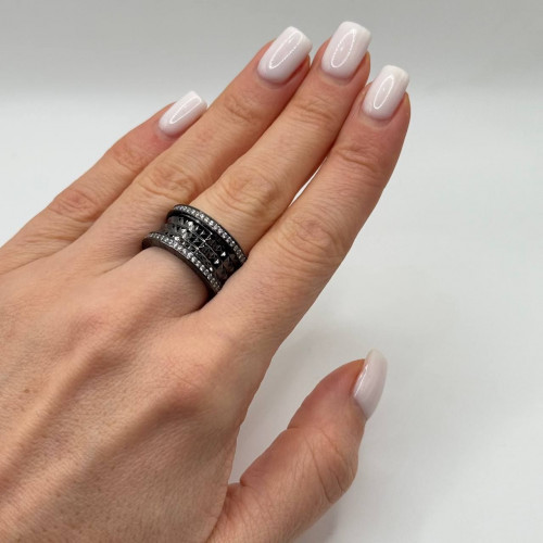 Кольцо BVLGARI B.Zero 1 черное VGOLD