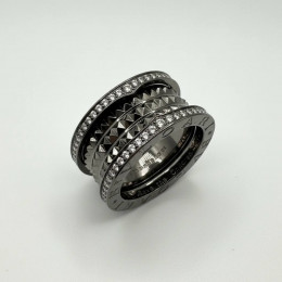 Кольцо BVLGARI B.Zero 1 черное VGOLD