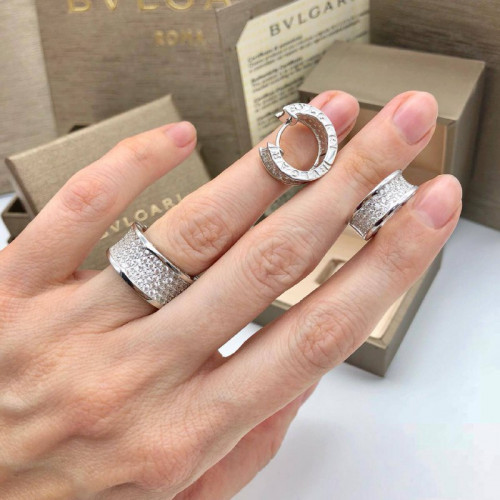 Комплект BVLGARI серьги и кольцо (серебро 925)
