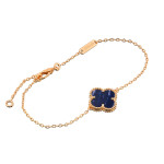Браслет Van Cleef 1 мотив синий в розовом
