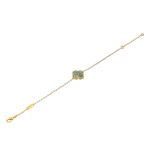 Браслет Van Cleef 1 мотив темный перламутр в желтом
