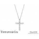 Крестик Tiffany Embrace белый классический с камнями
