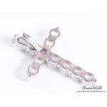 Крестик Tiffany Embrace белый классический с камнями