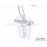 Крестик Tiffany Embrace белый классический с камнями