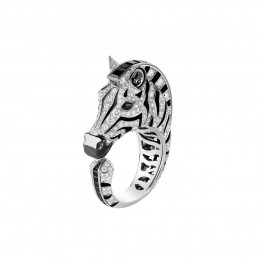Zebra e Smalto - кольцо с узором «зебра» и эмалью