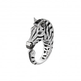 Zebra e Smalto - кольцо с узором «зебра» и эмалью