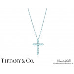 Крестик Tiffany Embrace белый с камнями