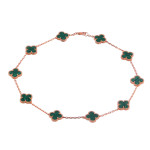 Колье Van Cleef 45 см зеленое в розовом
