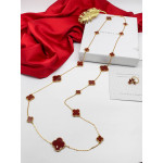 Колье Van Cleef 120 см красное в желтом