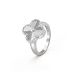 Кольцо Van Cleef 1 мотив гильоше в белом