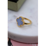 Кольцо Van Cleef 1 мотив сиреневое в желтом