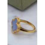 Кольцо Van Cleef 1 мотив сиреневое в желтом