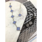 Браслет Van Cleef 5 мотивов сиреневый в белом