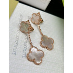 Серьги Van Cleef 2 мотива перламутр в розовом