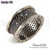Кольцо BVLGARI B.Zero 1 паве черное (серебро 925)
