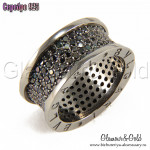 Кольцо BVLGARI B.Zero 1 паве черное (серебро 925)