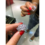 Кольцо Tiffany Victoria белое широкое с камнями
