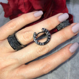 Комплект BVLGARI черный (серебро 925)