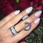 Комплект BVLGARI серьги и кольцо (серебро 925)