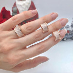 Комплект Bvlgari под розовое золото (серьги, кольцо)