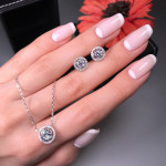 Комплект Tiffany and Co круглый (серьги, кулон)