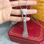 Кулон Cartier Panthere белый с камнями
