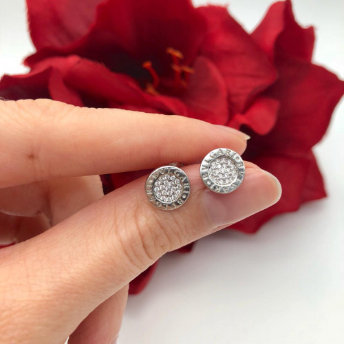 Серьги Bvlgari с цирконами (серебро 925)