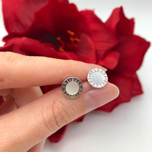 Серьги BVLGARI с перламутром (серебро 925)