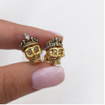 Серьги череп Alexander McQueen золотые