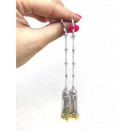 Серьги с кистью из серебра 925