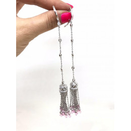 Серьги с кистью из серебра 925