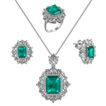 Комплект серьги, кулон и кольцо Paraiba Regale