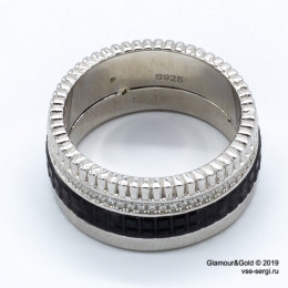 Кольцо Boucheron черное (серебро 925)