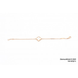 Браслет Van Cleef 1 мотив перламутр в розовом