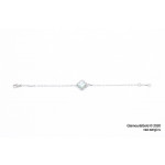 Браслет Van Cleef 1 мотив темный перламутр в белом