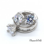 Комплект Bvlgari с двойным кольцом и сережками
