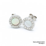 Серьги BVLGARI с перламутром (серебро 925)