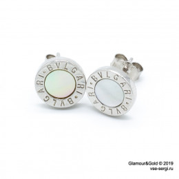 Серьги BVLGARI с перламутром (серебро 925)