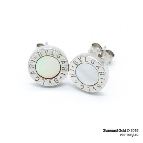 Серьги BVLGARI с перламутром (серебро 925)