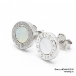 Серьги BVLGARI с перламутром (серебро 925)