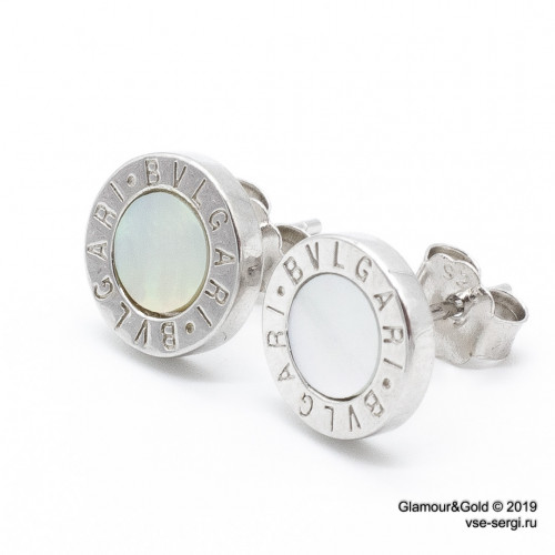 Серьги BVLGARI с перламутром (серебро 925)