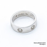 Кольцо Cartier Love белое классическое с камнями